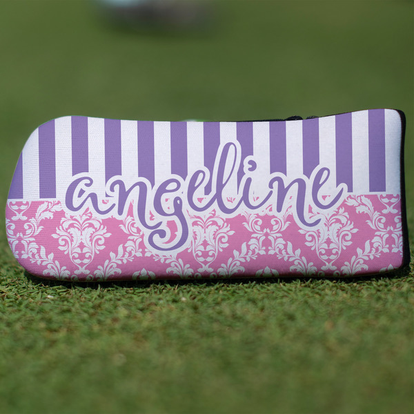 Custom Pink & Purple Damask Blade Putter Cover (Personalized)