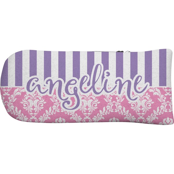 Pink & Purple Damask Putter Cover (Front)
