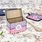 Pink & Purple Damask Recipe Box - Full Color - In Context