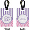 Pink & Purple Damask Rectangle Luggage Tag (Front + Back)