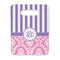 Pink & Purple Damask Rectangle Trivet with Handle - FRONT