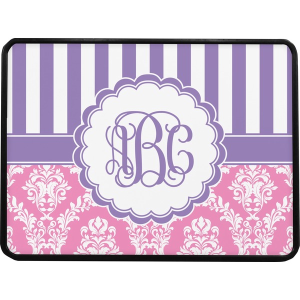 Pink & Purple Damask Rectangular Trailer Hitch Cover (Personalized)