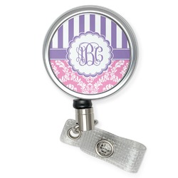 Pink & Purple Damask Retractable Badge Reel (Personalized)