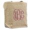 Pink & Purple Damask Reusable Cotton Grocery Bag - Front View