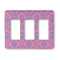 Pink & Purple Damask Rocker Light Switch Covers - Triple - MAIN