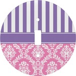 Pink & Purple Damask Round Light Switch Cover