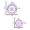 Pink & Purple Damask Round Pet ID Tag - Large - Comparison Scale