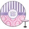 Pink & Purple Damask Round Table - 24" (Personalized)