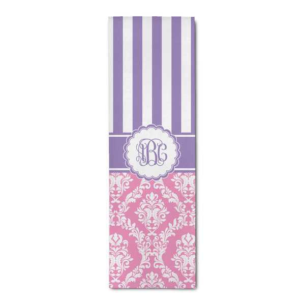 Custom Pink & Purple Damask Runner Rug - 2.5'x8' w/ Monograms
