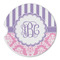 Pink & Purple Damask Sandstone Car Coaster - Single (Personalized)