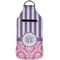 Pink & Purple Damask Sanitizer Holder Keychain - Large (Front)