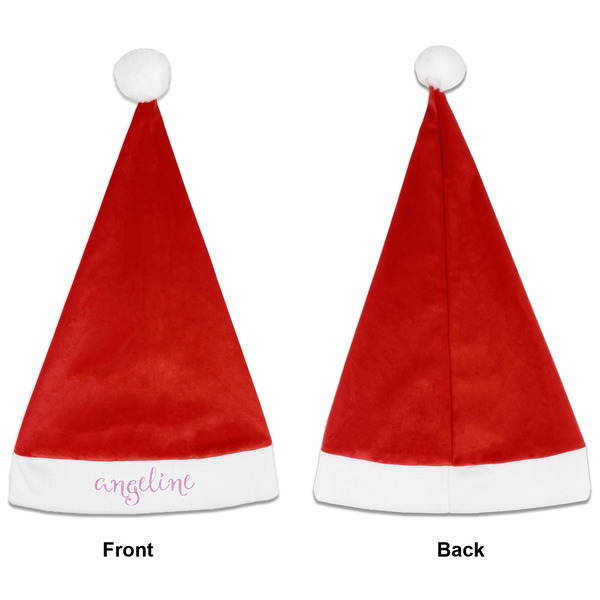 Pink & Purple Damask Santa Hats - Front and Back (Single Print) APPROVAL