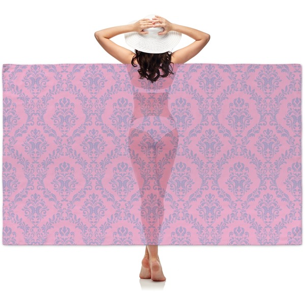 Custom Pink & Purple Damask Sheer Sarong