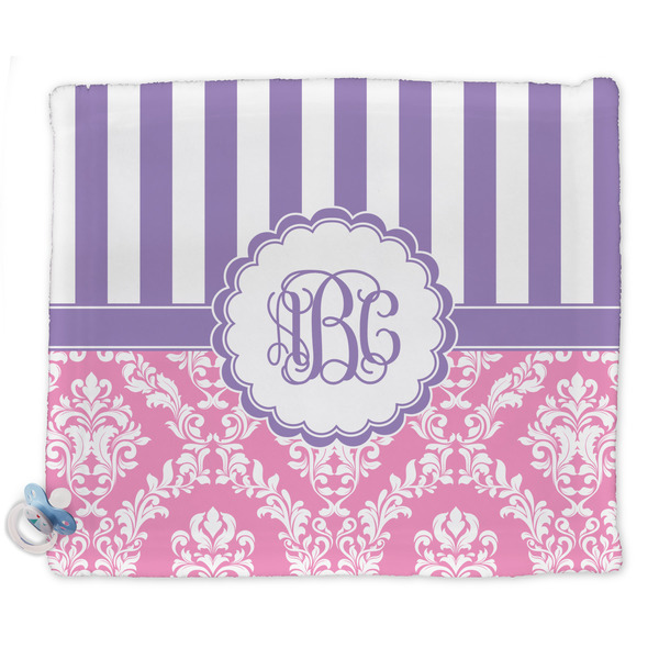 Custom Pink & Purple Damask Security Blanket - Single Sided (Personalized)
