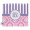 Pink & Purple Damask Security Blanket - Front View