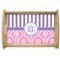 Pink & Purple Damask Natural Wooden Tray - Small (Personalized)