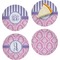 Pink & Purple Damask Set of Appetizer / Dessert Plates