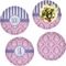 Pink & Purple Damask Set of Lunch / Dinner Plates