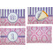 Pink & Purple Damask Set of Rectangular Appetizer / Dessert Plates