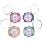 Pink & Purple Damask Wine Charms (Set of 4) (Personalized)