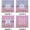 Pink & Purple Damask Set of Square Dinner Plates (Approval)