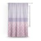Pink & Purple Damask Sheer Curtain With Window and Rod