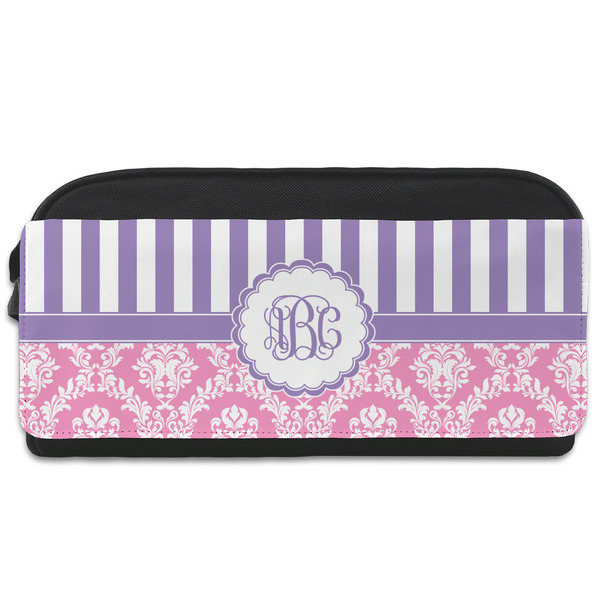 Custom Pink & Purple Damask Shoe Bag (Personalized)