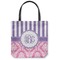 Pink & Purple Damask Canvas Tote Bag - Small - 13"x13" (Personalized)