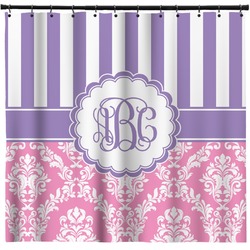 Pink & Purple Damask Shower Curtain - Custom Size (Personalized)