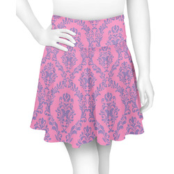 Pink & Purple Damask Skater Skirt - 2X Large (Personalized)