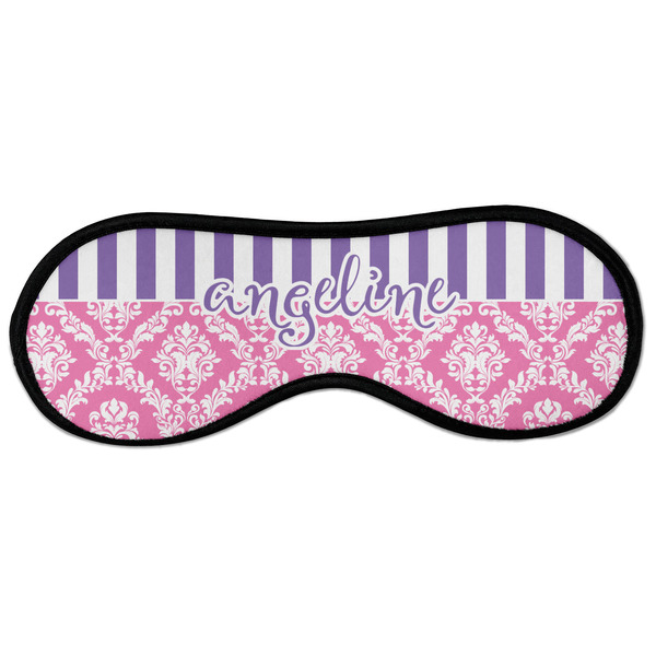 Pink & Purple Damask Sleeping Eye Mask - Front Large