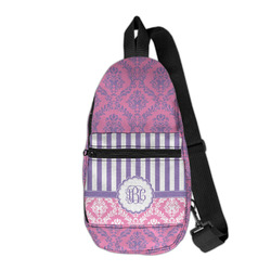 Pink & Purple Damask Sling Bag (Personalized)