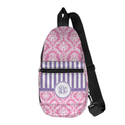 Pink & Purple Damask Sling Bag (Personalized)
