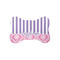 Pink & Purple Damask Bone Shaped Dog Food Mat (Small) (Personalized)