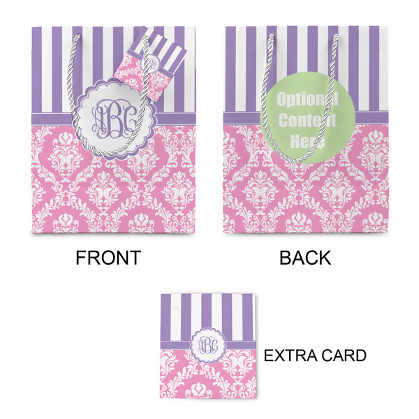 Pink & Purple Damask Small Gift Bag - Approval