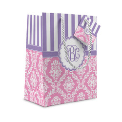 Pink & Purple Damask Small Gift Bag (Personalized)