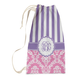 Pink & Purple Damask Laundry Bags - Small (Personalized)