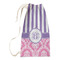 Pink & Purple Damask Small Laundry Bag - Front View