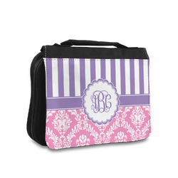 Pink & Purple Damask Toiletry Bag - Small (Personalized)