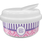 Pink & Purple Damask Snack Container (Personalized)