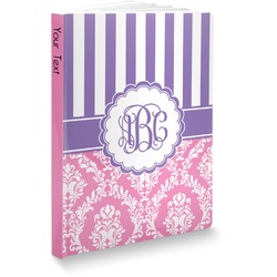 Pink & Purple Damask Softbound Notebook (Personalized)