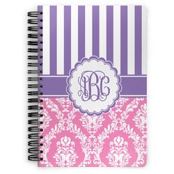 Pink & Purple Damask Spiral Notebook (Personalized)