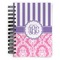 Pink & Purple Damask Spiral Journal Small - Front View