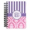 Pink & Purple Damask Spiral Notebook - 5x7 w/ Monogram