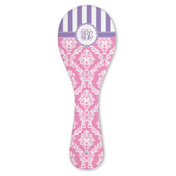 Pink & Purple Damask Ceramic Spoon Rest (Personalized)