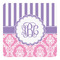 Pink & Purple Damask Square Decal (Personalized)