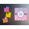 Pink & Purple Damask Square Fridge Magnet - LIFESTYLE