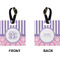 Pink & Purple Damask Square Luggage Tag (Front + Back)