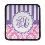 Pink & Purple Damask Iron On Square Patch w/ Monogram