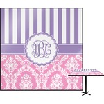 Pink & Purple Damask Square Table Top - 24" (Personalized)